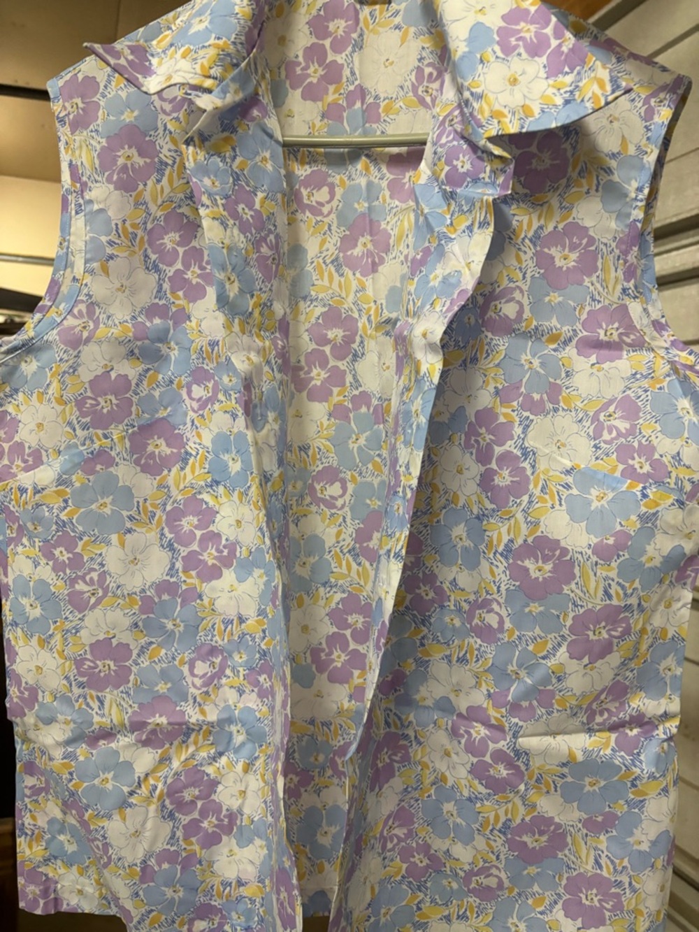 Miss KG Pastel Floral Button-Up Top in Lavender, Baby Blue & Yellow